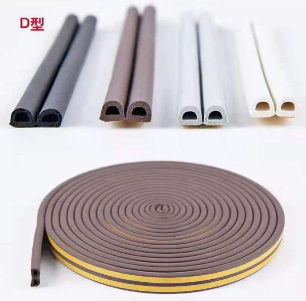 EPDM D Type Foam Self Molding Door Window Seal Strip Adhesive